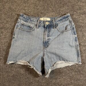 Hollister Ultra High-Rise 90s Shorts Size 0 (25 Waist) Light Wash Denim Frayed